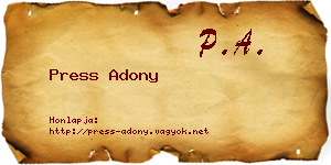 Press Adony névjegykártya